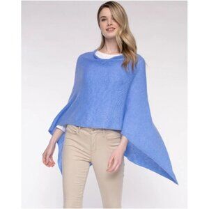 Claudia Nichole Cashmere Dress Topper Poncho Shawl Wrap Blue